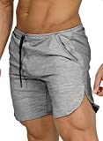 COOFANDY Mens Gym Workout Shorts,Light Grey,Small