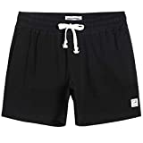maamgic Mens Athletic Gym Shorts 5.5" Elastic Waist Casual Pajama Pocket Jogger Men Workout Short Pants Black Black