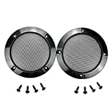 2 pcs Speaker Grills Cover Case with 8 pcs Screws for Speaker Mounting Home Audio DIY - 6.02"/153mm Outer Diameter Black