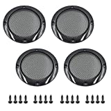 HONJIE 3 Inch Speaker Grill Cover Metal Mesh Round Speaker Grill Guard Protector Black Color with Screws-4pcs