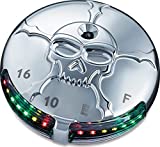 Kuryakyn 7357 Motorcycle Lighting Accent Accessory: Zombie Skull LED Fuel and Battery Gauge for 1988-2019 Harley-Davidson Motorcycles, Chrome medium