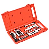 Wostore Flaring Swage Tool Kit for Copper Plastic Aluminum Pipe With Tubing Cutter & Ratchet Wrench