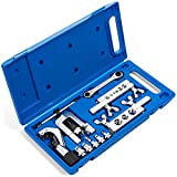 LORESO Brake Line Flaring Tool Kit with Swaging Tool Set for 45 Single Flares on Copper, Aluminum, Brass, and Soft Steel Lines, Professional Repair and Replacement