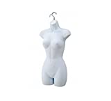 New Women's Full Torso Female Plastic Hanging Mannequin Body Form White