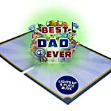100 Greetings LIGHTS & MUSIC Best Dad Ever Card  Plays Song 'Whatta Man'  Pop Up Fathers Day Card from wife  Fathers Day Card from Son, Kids  Happy Father's Day Card from Daughter  1 Card