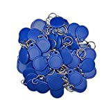 MINDRFID RFID Key fob 13.56MHz F08 Token Key Tags UID Read Only for Access Control System - Blue Color (Pack of 50)