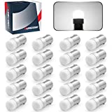 VehiCode BA9 BA9S LED Bulb White 12V 1895 1893 57 53 1445 T4W H5W Bayonet Base Lamp for Car Dash Instrument Panel Gauge Cluster Interior Dome Map License Plate Reverse RV Landscape Light (20 Pack)