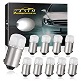 QasimLed Bayonet BA9 BA9S 53 57 1895 64111 T4W Super Stable and Bright Led Bulbs Exterior Marker Indicator Interior Reverse Side Corner Light White 12V DC 10pcs