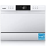 COMFEE Countertop Dishwasher, Energy Star Portable Dishwasher, 6 Place Settings, Mini Dishwasher with 8 Washing Programs, Speed, Baby-Care, ECO& Glass, Dish Washer for Dorm, RV& Apartment, White