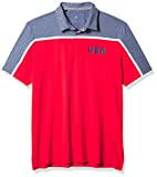 adidas Golf Ultimate365 USA Golf Polo Shirt, Red/Dark Blue Melange, X-Large