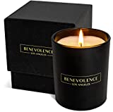 Premium Rose & Sandalwood Candle | Highly Scented Candles for Home | Rose Candle | 8 oz 45 Hour Burn, All Natural Soy Candles, Aromatherapy Candle with Matte Black Glass Gift Box