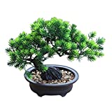 Fake Plant Bonsai Tree,11Inch Artificial Bonsai Tree,Japanese Decor Artificial Trees,Room Decoration Fake Tree,Bonzai Trees Indoor,Fake Bonsai Tree,Office Decoration(Size:1)