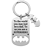 Dad Keychain Dad Gifts from Son Daughter Christmas Gift Father's Day Gift for Dad Papa Daddy Stepdad from Kids Son Daughter In Law Valentines Day Present To The World You May Just Dad Keyring