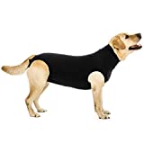 Suitical Original Recovery Suit - Breathable full body shirt. Protects wounds, sutures, skin conditions, light incontinence, when in heat, after surgery spay/neuter and more Professional alternative to dog cone (M - Black)