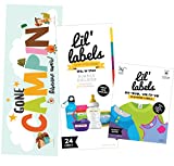 Camp Labels Value Pack - Write On Name Labels, Waterproof Labels for Camp Basics and Clothing, Includes Gone Campin' Sign and Camp Packing Checklist