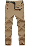 TBMPOY Men's Windproof Athletic Pants for Outdoor and Multi Sports Hiking Breathable Pants(03 Thin Khaki,us L)