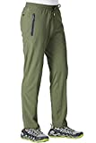 TBMPOY Men's Quick Dry Breathable Climbing Camping Cargo Pants Zipper Pockets Green L