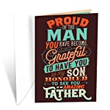 Father's Day Card For Son, Prime Greetings, Made in America, Eco-Friendly, Thick Card Stock with Premium Envelope 5in x 7.75in, Packaged in Protective Mailer
