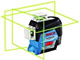 Bosch GLL3-330CG 200ft 360-Degree Green Beam Three-Plane Self-Leveling & Alignment-Line Laser with (1) 12V Max Lithium-Ion 2.0 Ah Battery & Battery Charger, BM1 Positioning Device & Hard Carrying Case
