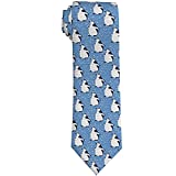 Men's Neckties Skinny Blue Ties, Casual Necktie for Weddings Party Business Office Daily,Cute Penguin Tie