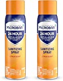 Microban Disinfectant Spray, 24 Hour Sanitizing and Antibacterial Spray, Sanitizing Spray, Citrus Scent, 2 Count (15 fl oz Each) (Packaging May Vary)