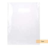 ClearBags LDPE Solid Handle Bag | 100 Bags | Clear | Size 9 in x 12 in | Merchandise Bag with Die Cut Handles Tear Resistant Strength | Perfect for Trade Shows, Retail, and More