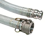 Unisource 1500 Clear PVC Suction/Discharge Hose Assembly, 1" Aluminum Cam And Groove Connection, 29.8" Hg Vacuum Rating 85 PSI Maximum Pressure, 20' Length, 1" ID