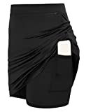 Hanna Nikole Tennis Skirts for Women with Pockets Shorts Plus Size Golf Skorts Activewear 18" Black 20W