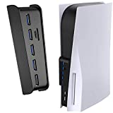 USB HUB for PS5, Joso 5 Ports USB Extender High-Speed Expansion Adapter Charger for Playstation 5 Accessories, with 4 USB Ports + 1 USB Charging Port + 1 Type C Port