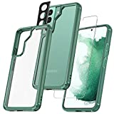 TAURI [5 in 1] Shockproof Designed for Samsung Galaxy S22 Plus Case 5G 6.6 Inch, with 2 Pack Tempered Glass Screen Protector + 2 Pack Camera Lens Protector [Military Grade Protection] Slim Cover