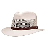 American Hat Makers Milan Straw Fedora - Outdoor Summer Golf and Beach Hat for Men and Women - Wide Brim for UV Protection Cream