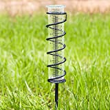 USESMTLE Rain Gauge Outdoor, 7 Inch Glass Rain Gauge with Stake and Metal Frame, Detachable Spiral Rain Gauge, Accurate Rain Gauge for Outdoor Garden Lawn Backyard and Fence Hanging