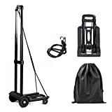 Folding Hand Truck, 2 Wheels Hand Cart 110lbs Heavy Duty Utility Cart, Lightweight Collapsible Portable Fold Up Dolly for Luggage, Personal, Travel, Moving and Office Use
