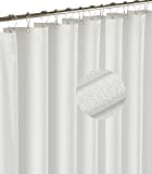 Barossa Design Soft Light-Weight Microfiber Fabric Shower Liner or Curtain, Hotel Quality, Machine Washable, Water Repellent, White, 70 x 72 inches