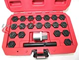 9TRADING 22PC Locking Wheel Bolt NUT Removal Set Master Key KIT for BMW Series Wheel Lock