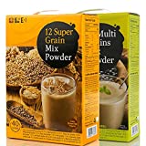 DAMTUH Korean Roasted 12 Super Grains Mixed Powder with Oats, Chickpeas, Quinoa, Lentils and 15 Roasted Grains Mixed Powder with Yam (Misugaru 20g) 2 Boxes (40 Sticks X 2)