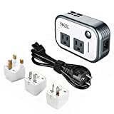 FOVAL Power Step Down 220V to 110V Voltage Converter International Travel Adapter for Hair Straightener/Curling Iron Including US/AU/EU/UK/India Universal Plug Adapter