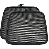 Carrotez 2 Pack Double Breathable 3D Air Mesh Car Seat Cool Cushion Cover pad for Cars Front Seats Cool Chair seat, car seat Pads, Home Office Chair, Wheelchair, 17.75" x 17.75" (Black)