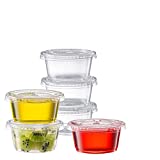 [100 Sets - 2 oz.] Jello Shot Cups with Lids, Small Plastic Condiment Containers for Sauce, Salad Dressings, Ramekins, & Portion Control