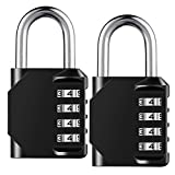 Combination Lock Resettable 4 Digit Padlock with Combination, AIHYTU Waterproof and Heavy Duty Combination Padlock Outdoor for School Gym Locker, Fence Gate, Toolbox, Employee Hasp Locker  2 Pack