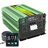 EDECOA 3500 Watt Pure Sine Wave Power Inverter DC 12V to 120V 110V AC with LCD AC Terminal Block (3500W/12V V3.1 (ET-RC Remote))