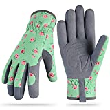 Baidast Gardening Gloves for Women,Breathable Leather Work Gloves with Deerskin Suede,Thorn Proof Gloves for Digging Planting, Yard Work, Home