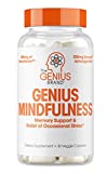 Genius Supplement w/ Ashwagandha, Nootropic Brain Booster & Memory Support w/ Blueberry Extract, Natural Focus, Energy & Serotonin, Calm & Cortisol 30 Capsules