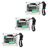AITRIP 3PCS W1209 12V DC Digital Temperature Controller Board with 10A One-channel Relay and Waterproof Micro Digital Thermostat -50-110C Electronic Temperature Temp Control Module Switch (With Case)