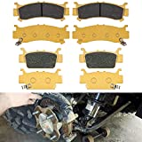 For 2016-2021 Honda Pioneer 1000 / 2016-2021 Honda Pioneer 1000-5 / 2019-2021 Honda Talon 1000R and 1000X - Replaces 06451-HL4-A01 Front and Rear Ceramic Disc Metal Heavy Duty Brake Pads (4 Sets)