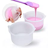 2Pcs Silicone Wax Pot with 1Pc Wax Spatula, Wax Bowl for Hair Removal, Replacement Waxing Pot for Wax Machine Kit, 500ml Wax Warmer for Hair Removal, 16.9 Oz