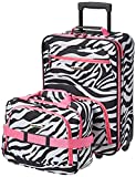 Rockland Fashion Softside Upright Luggage Set, Pink Zebra, 2-Piece (14/19)