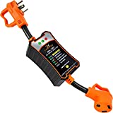 CARMTEK RV Surge Protector 30 Amp - RV Circuit Analyzer with Integrated Surge Protection - Smart 30 Amp Surge Voltage Protection with Grip Handles