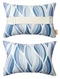 Outdoor Pillow for Chaise Lounge Chair, Sunbrella Head Support Pillow for Car Driving Neck or Lumbar Resting Waterproof with Adjustable Elastic Stripe for Garden Furniture Decorative 2Pack