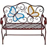 Alpine Corporation Butterfly Bench, 45"L x 23"W x 39"H, Blue,bronze